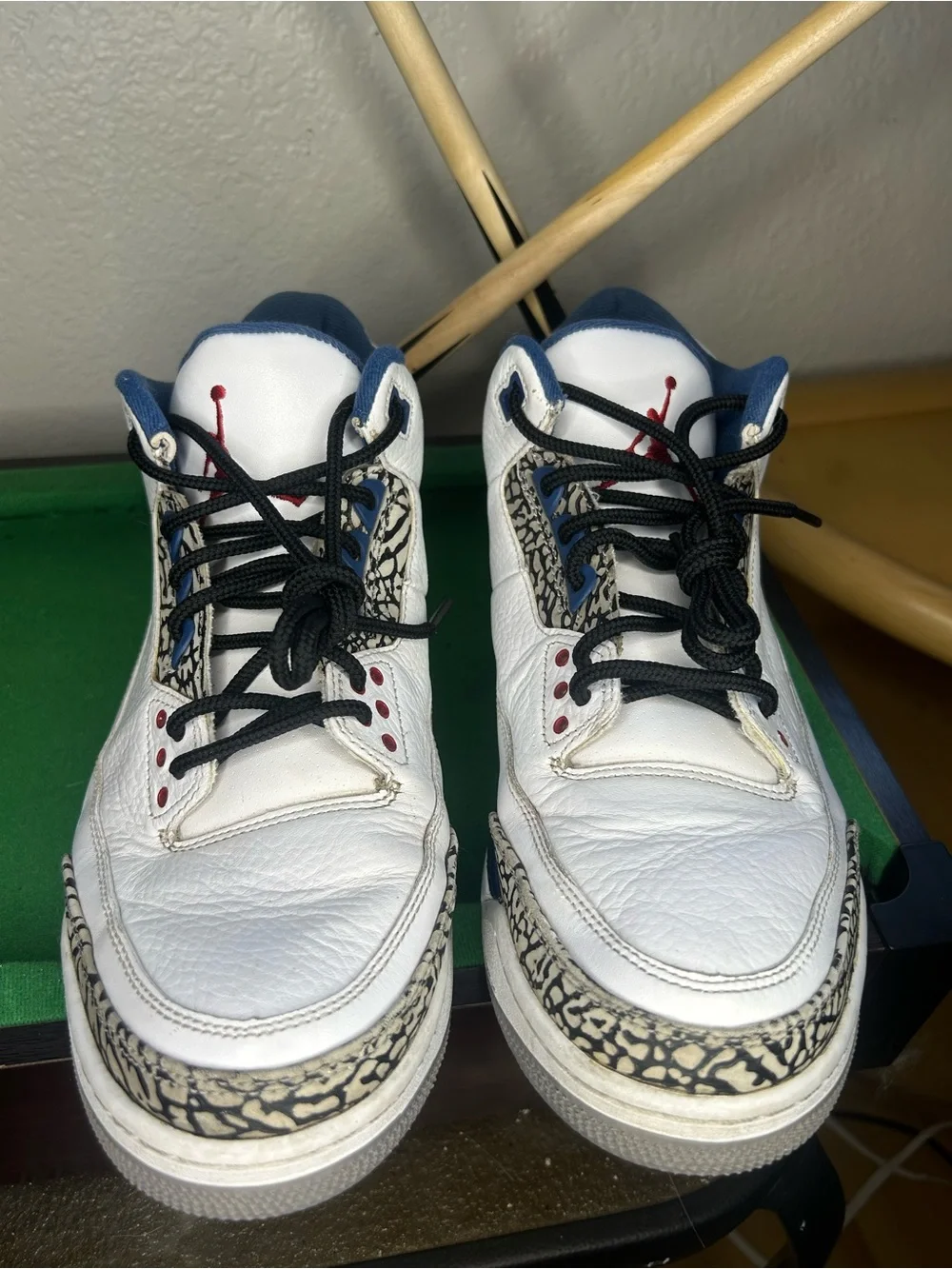 Jordan White/Black Retro Basketball Sneakers with Cement Print 2011